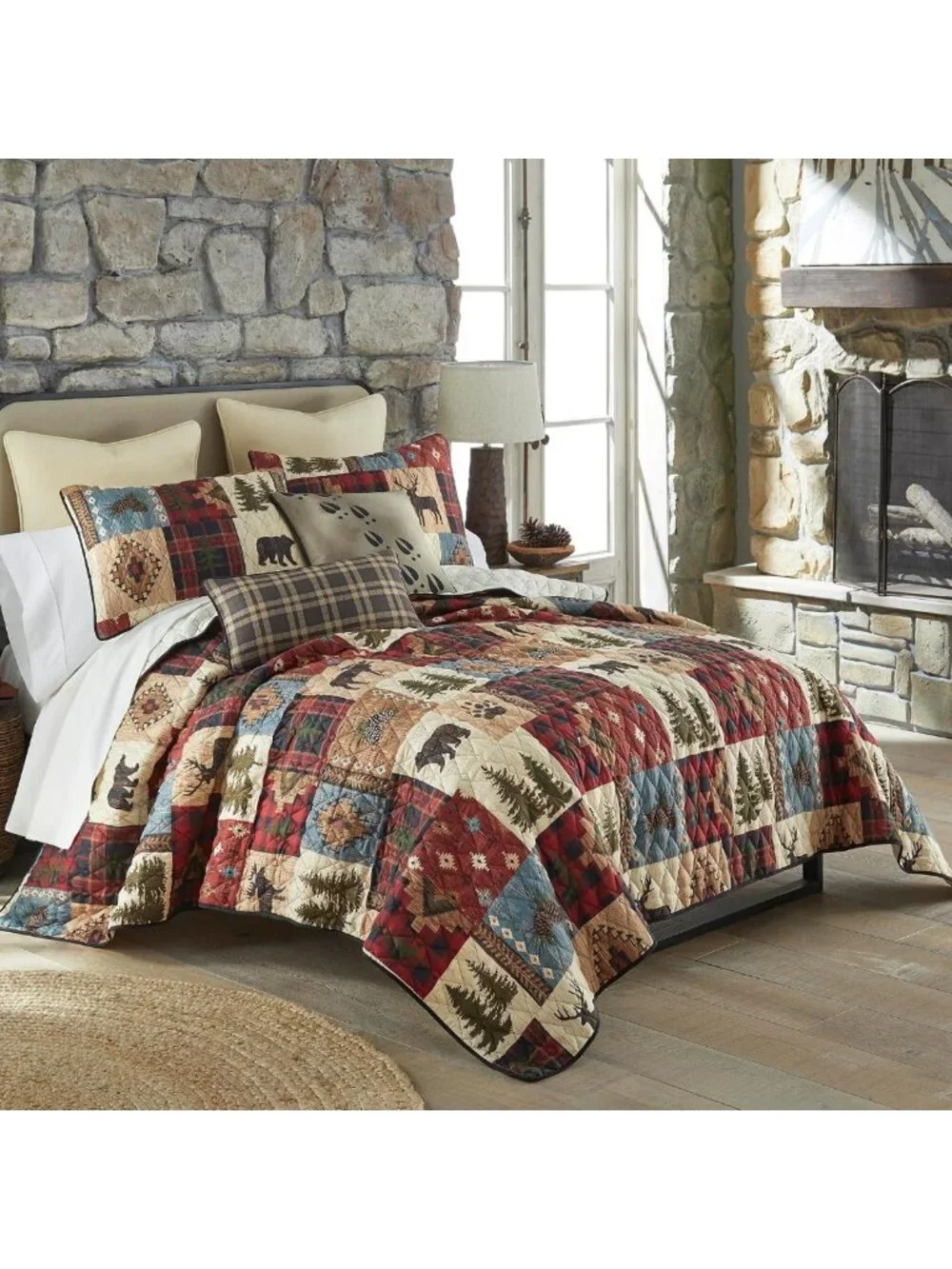 Woodland Patch Twin Quilt Set - Cozy 68x90 Bedding, Perfect for Home Decor